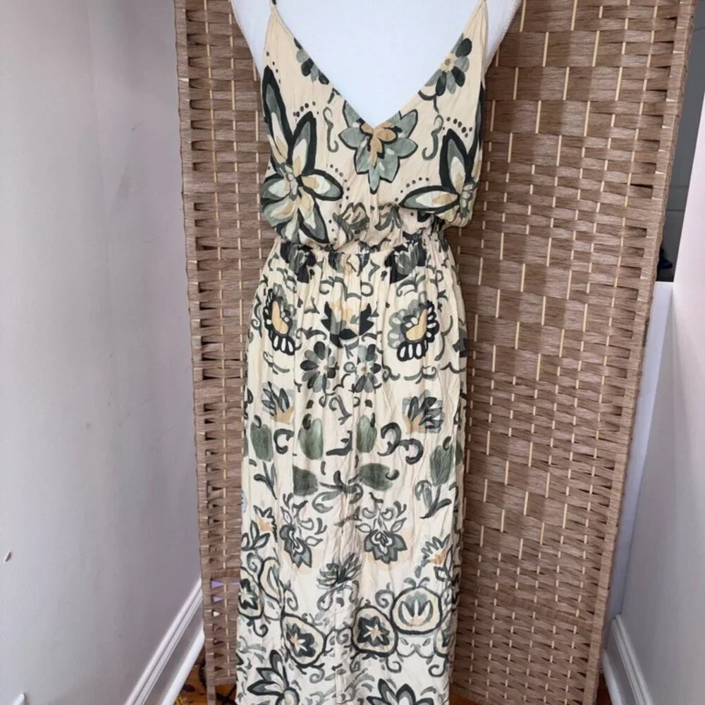 Women's FARM Rio Tropical Green Leaf Print Midi Dress size Medium - Picture 2 of 14